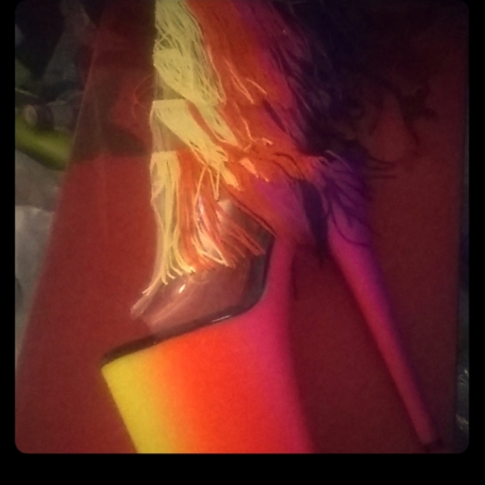 Rainbow dancer ankle booties (pleaser)